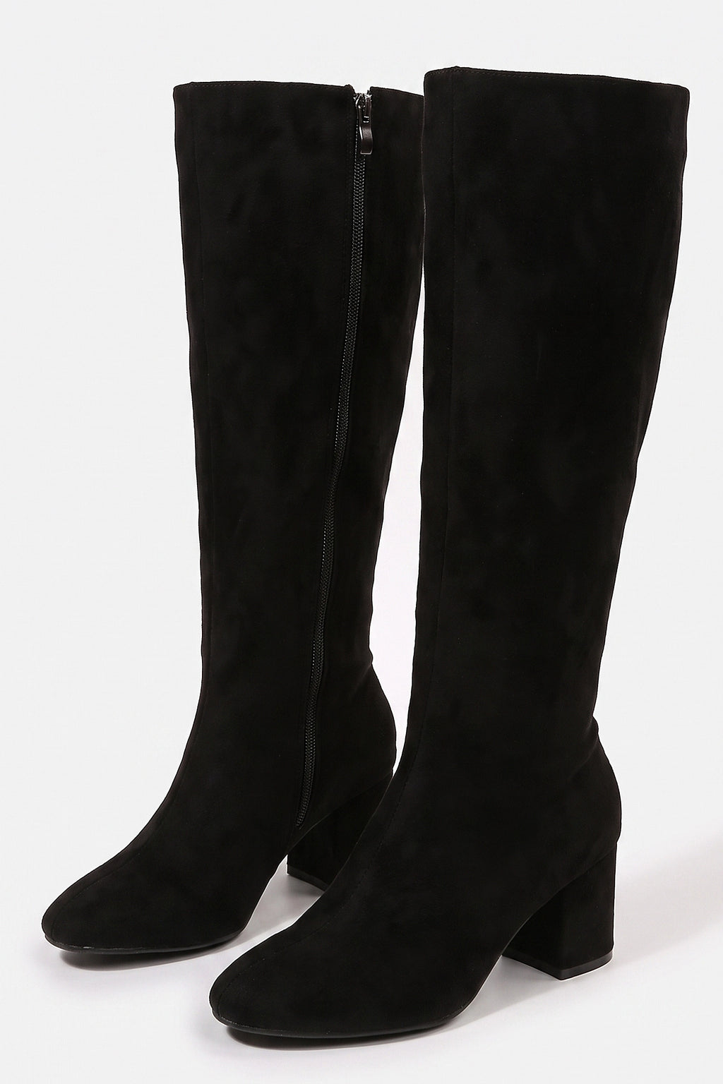Women's Winter Block Heel Suede Knee High Boots