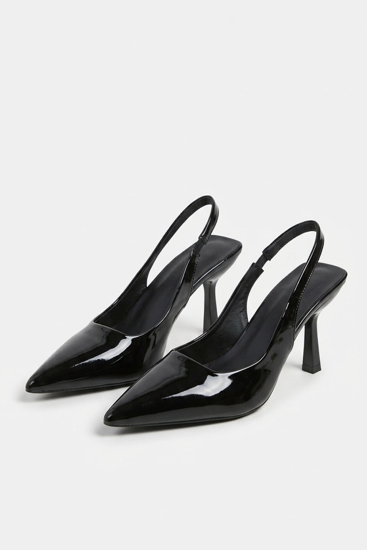 Women’s Stylish Black Slingback Heels Pointed Toe