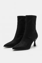 Women's Winter Easy Wear Pointed Toe Stiletto Suede Ankle Boots