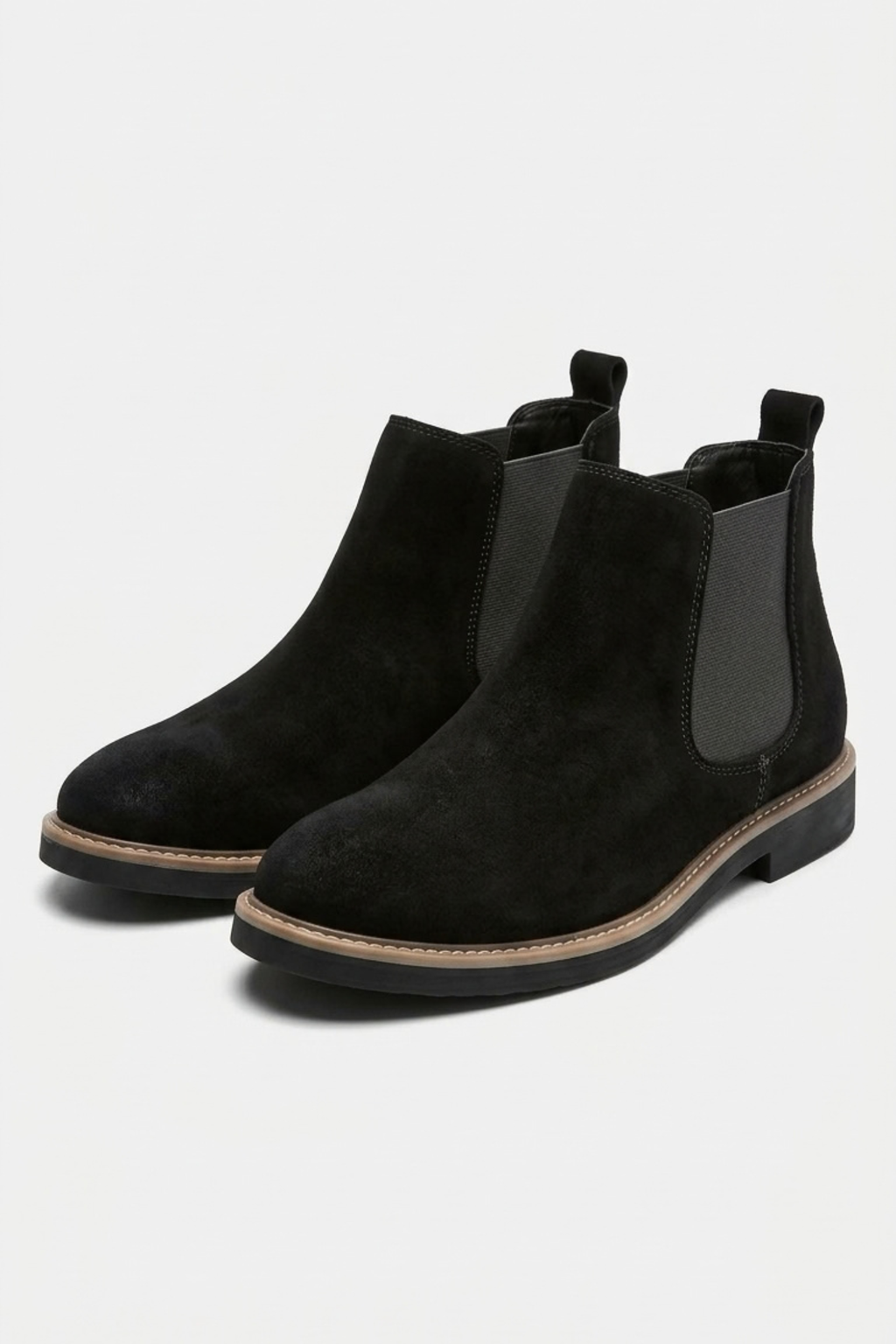 Men's Comfortable Suede Chelsea Ankle Boots with Low Heel