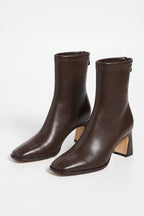 Women's Winter Square Toe Leather Ankle Boots