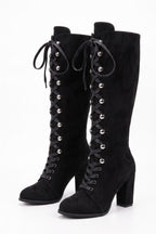 Women's Winter Lace Up Suede Warm Knee High Boots