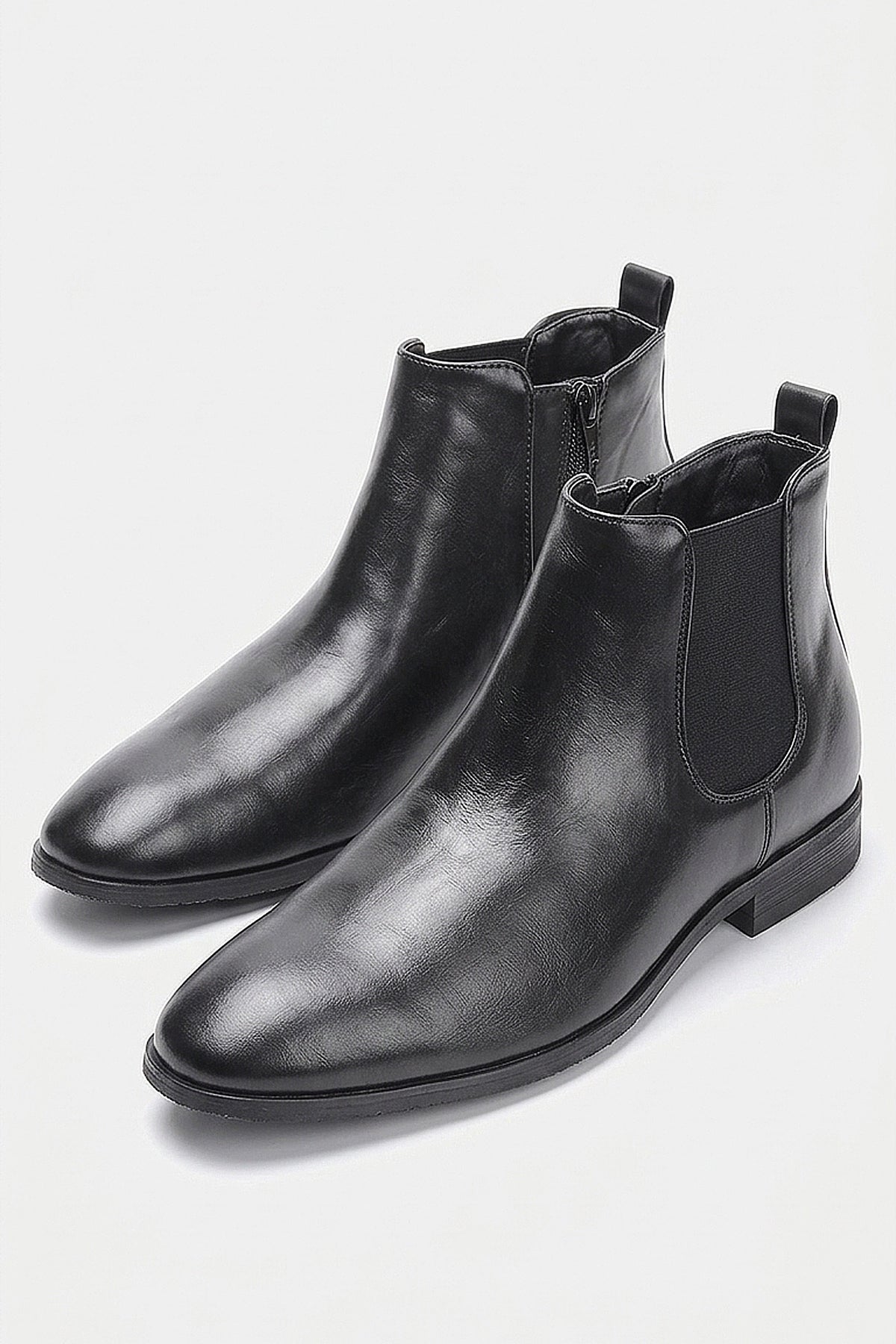 Men's Comfortable Leather Chelsea Boots with Side Zip