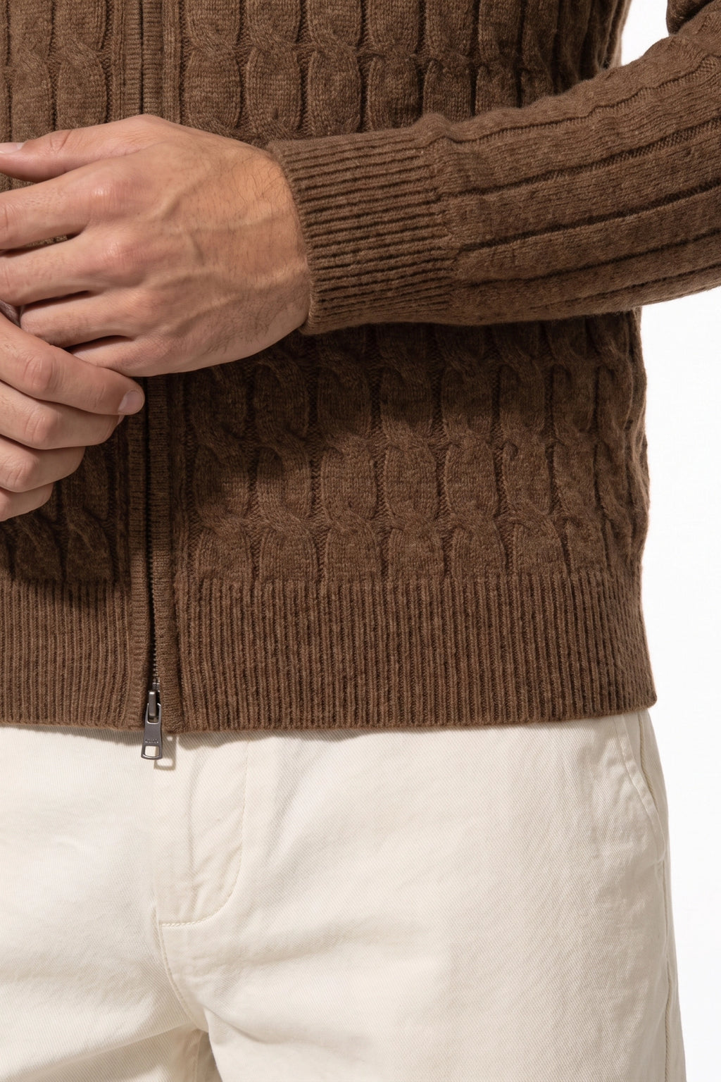 Men’s Winter Warm Cable Knit Cardigan Full Zip