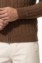 Men’s Winter Warm Cable Knit Cardigan Full Zip