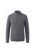 Men’s Winter Warm Cable Knit Cardigan Full Zip