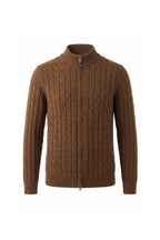 Men’s Winter Warm Cable Knit Cardigan Full Zip