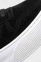 Men’s Comfortable Black Suede Trainers Textured White Sole