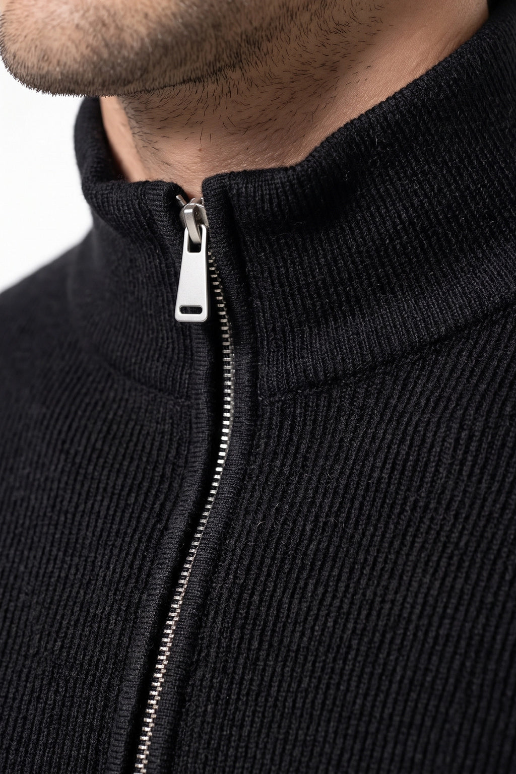 Men’s Winter Warm Ribbed Knit Cardigan Full Zip