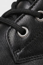 Women’s Winter Lace Up Side Zip Black Ankle Boots