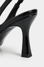 Women’s Stylish Black Slingback Heels Pointed Toe
