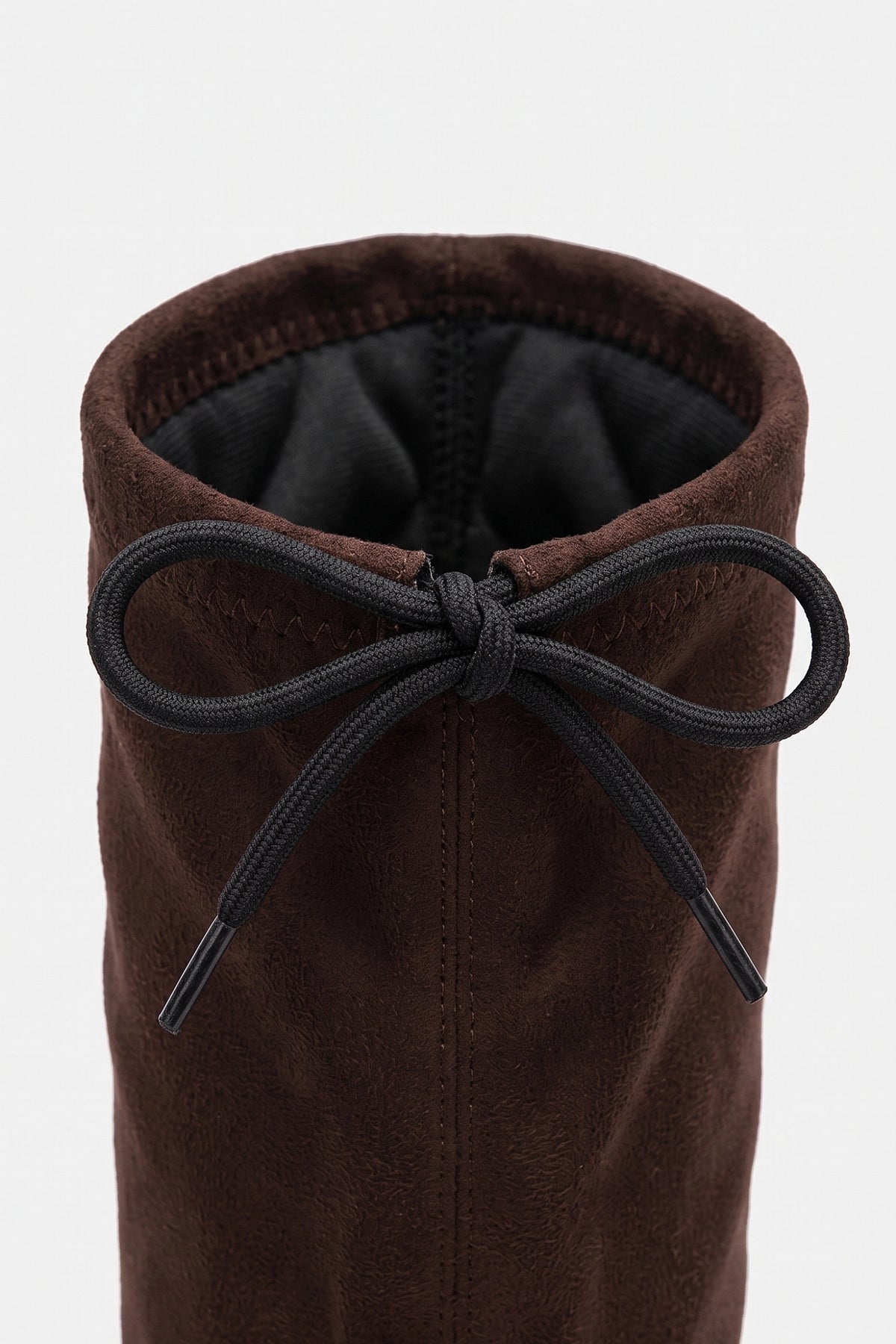 Women’s Winter Chunky Suede Knee High Boots with Drawstring