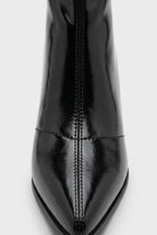 Women’s Pointed Toe High Heeled Ankle Boots with Back Zip