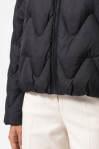 Women's Winter Warm Oversized Wavy Quilted Puffer Jacket