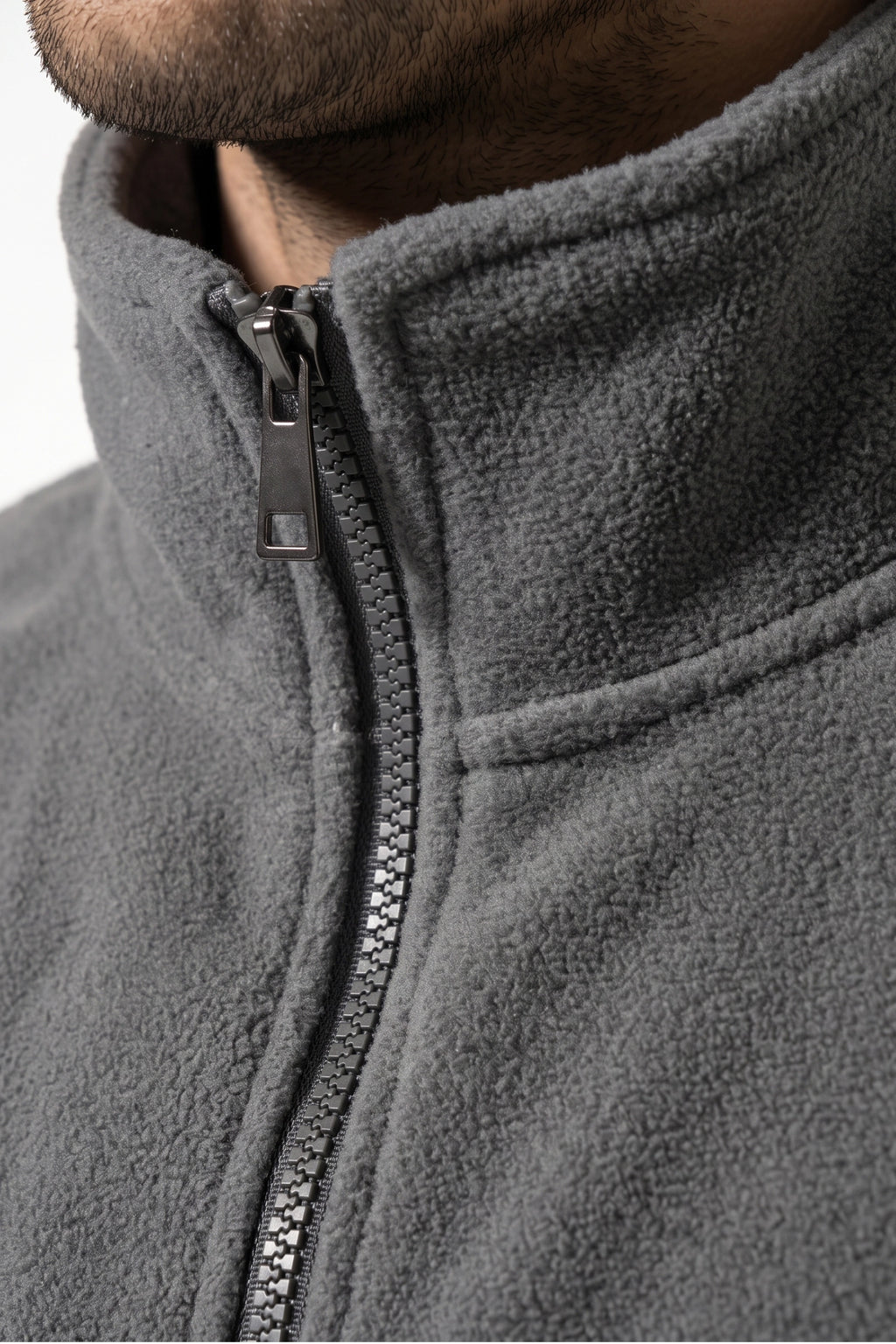 Men’s Winter Warm Fleece Cardigan Stand Collar Full Zip