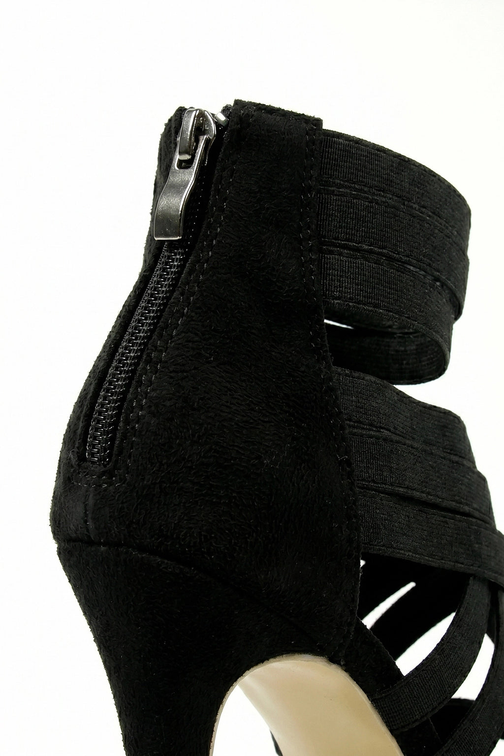 Caurelle | Women’s Black High Heel Elastic Fit Zip Closure