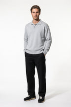 Men's Winter Comfortable Knitted Polo Jumper Relaxed Fit