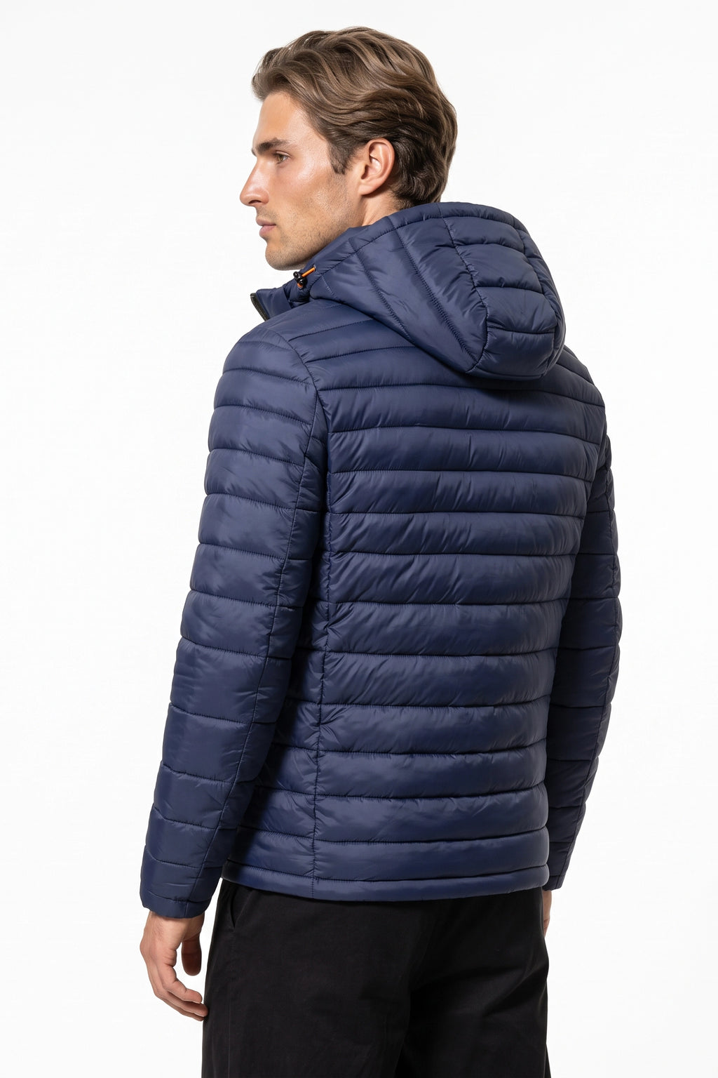 Men’s Winter Warm Hooded Puffer Jacket with Full Zip and Zip Pockets
