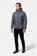 Men’s Winter Warm Hooded Puffer Jacket with Full Zip and Zip Pockets