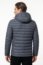 Men’s Winter Warm Hooded Puffer Jacket with Full Zip and Zip Pockets