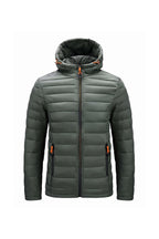 Men’s Winter Warm Hooded Puffer Jacket with Full Zip and Zip Pockets