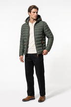 Men’s Winter Warm Hooded Puffer Jacket with Full Zip and Zip Pockets