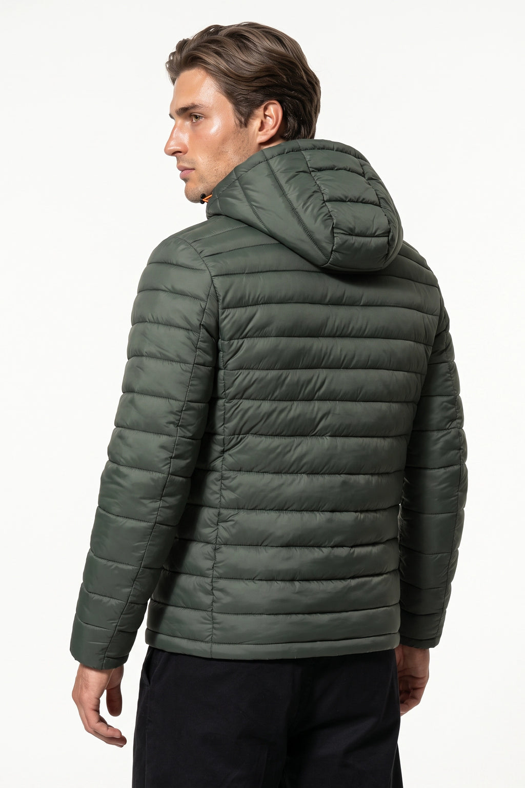 Men’s Winter Warm Hooded Puffer Jacket with Full Zip and Zip Pockets
