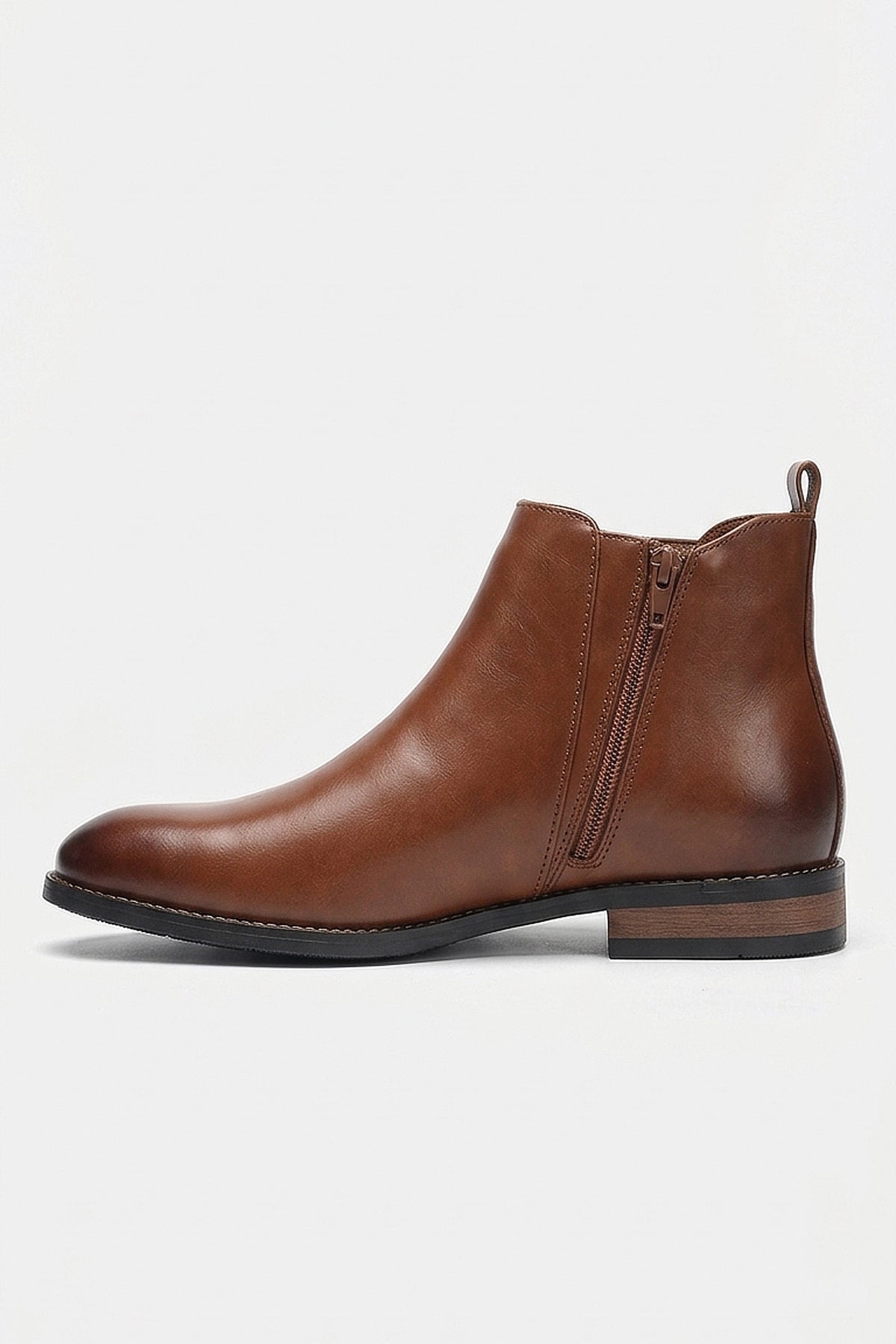 Men's Comfortable Leather Chelsea Boots with Side Zip