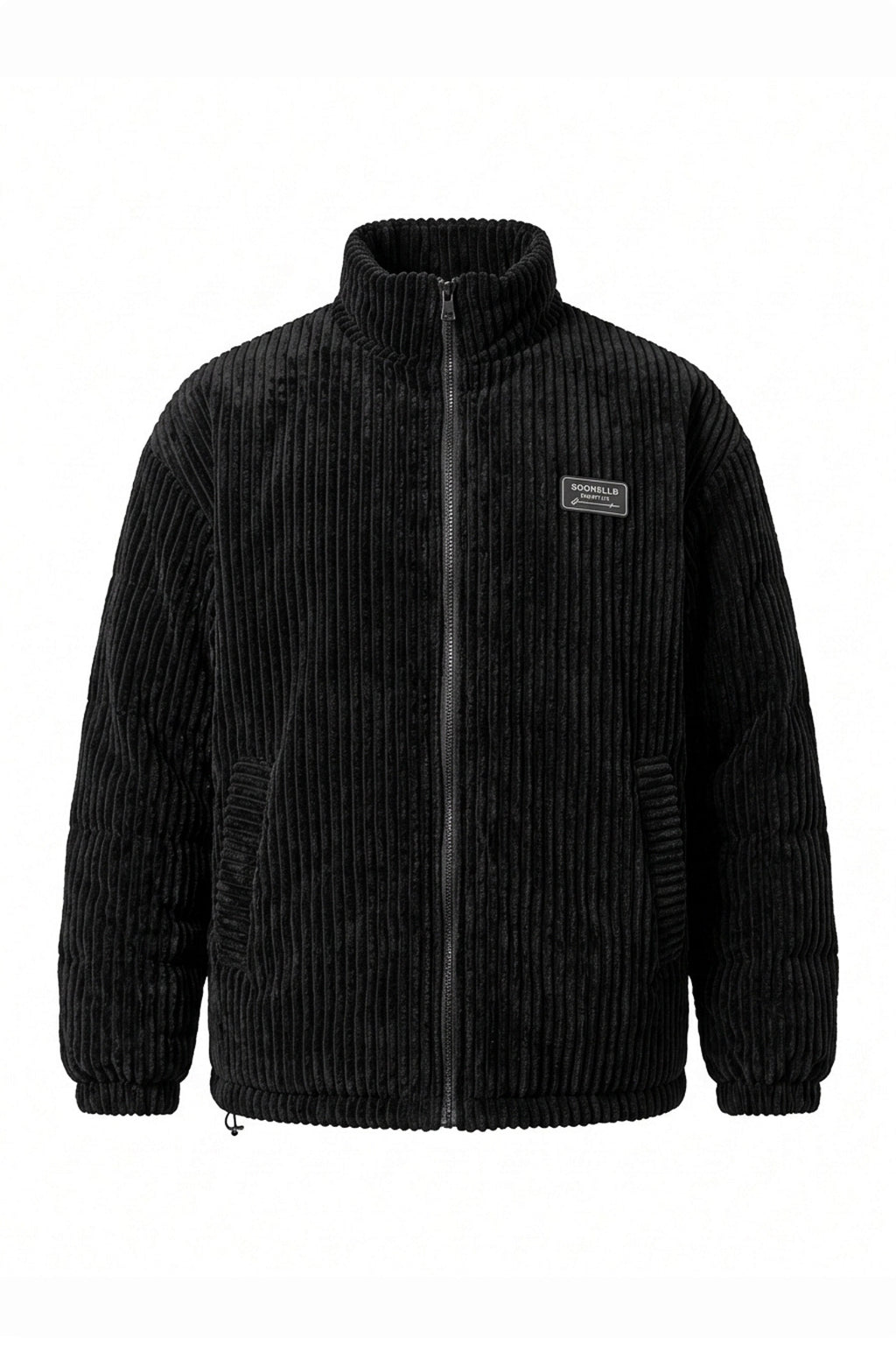 Men's Winter Warm Corduroy Padded Jacket with High Collar