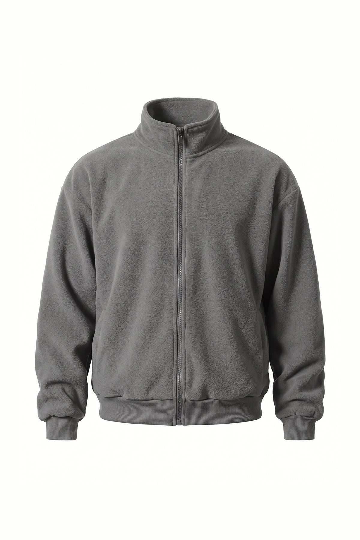 Men’s Winter Warm Fleece Cardigan Stand Collar Full Zip