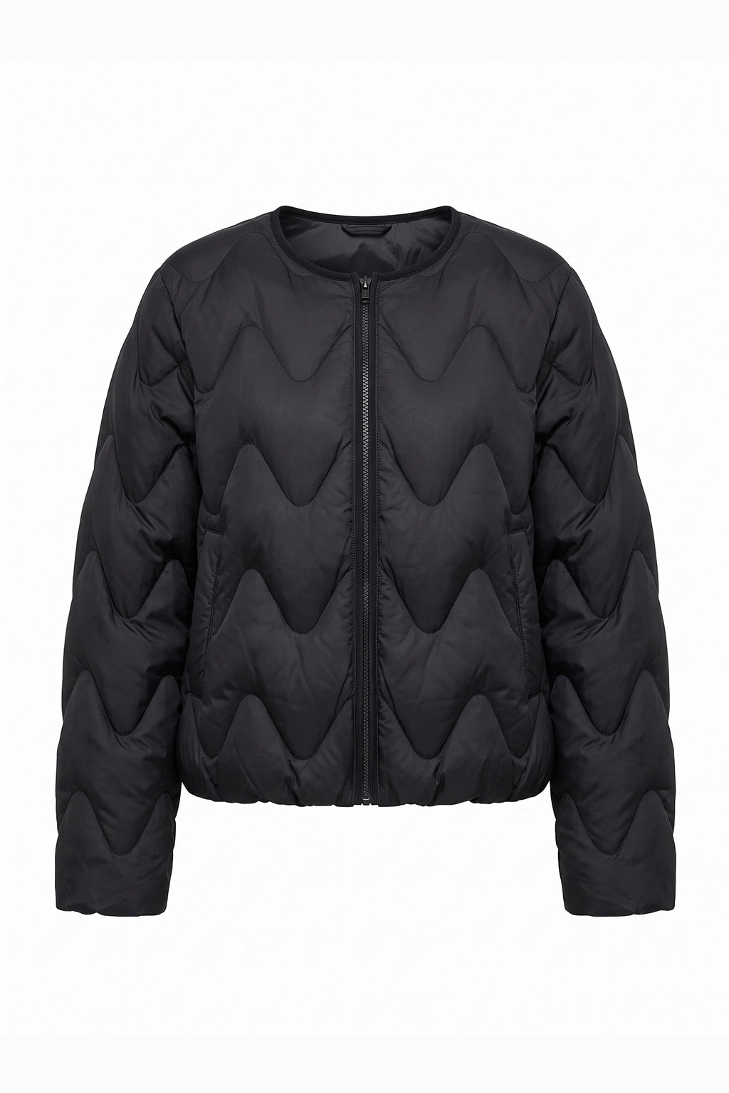 Women's Winter Warm Oversized Wavy Quilted Puffer Jacket