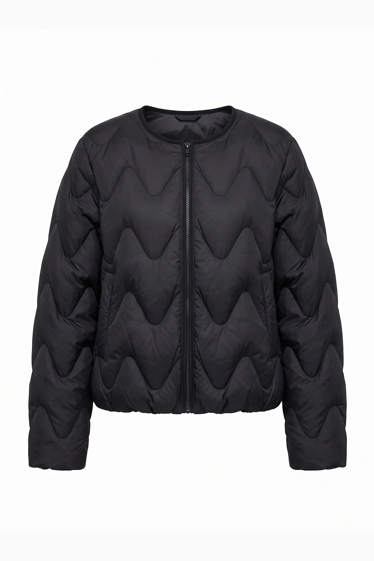 Women's Winter Warm Oversized Wavy Quilted Puffer Jacket