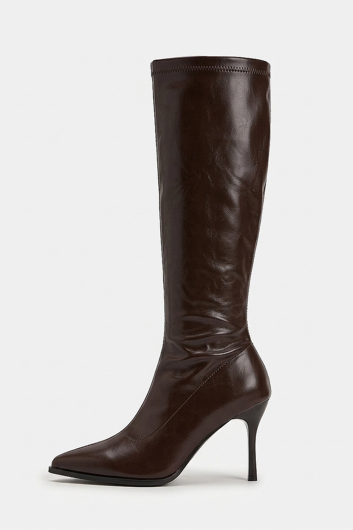 Women's Knee High Boots with Pointed Toe and Stiletto Heel