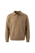 Men’s Winter Cosy Textured Knit Polo Jumper Relaxed Fit
