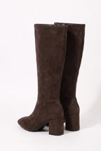 Women's Winter Block Heel Suede Knee High Boots