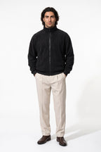Men’s Winter Warm Fleece Cardigan Stand Collar Full Zip