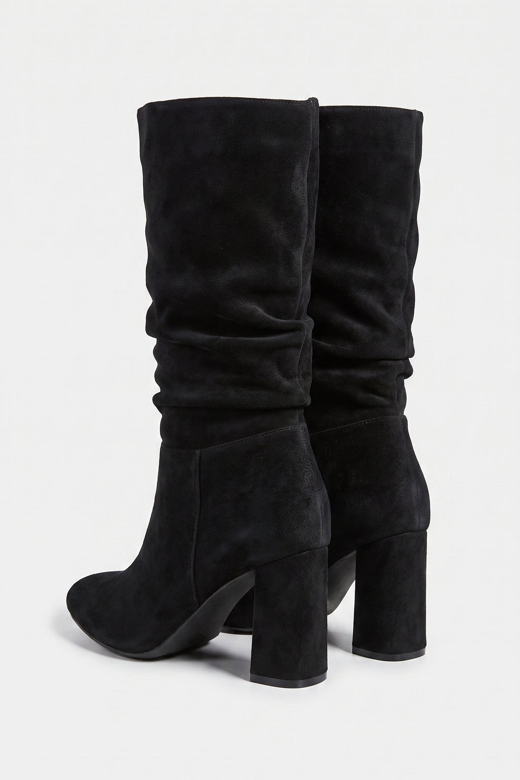 Women’s Winter Suede Slouch Block Heel Knee High Boots