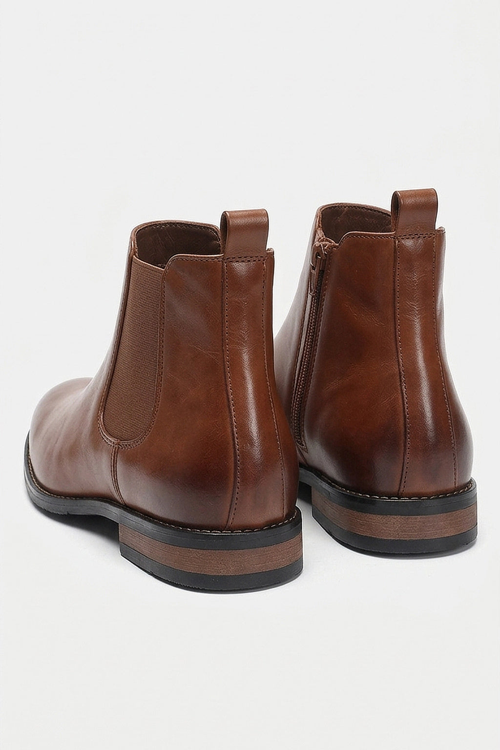 Men's Comfortable Leather Chelsea Boots with Side Zip