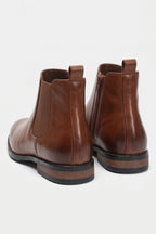 Men's Comfortable Leather Chelsea Boots with Side Zip