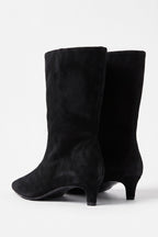 Women's Winter Pointed Toe Low Heel Suede Ankle Boots
