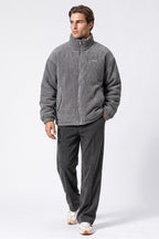Men's Winter Warm Corduroy Padded Jacket with High Collar