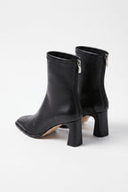 Women's Winter Square Toe Leather Ankle Boots