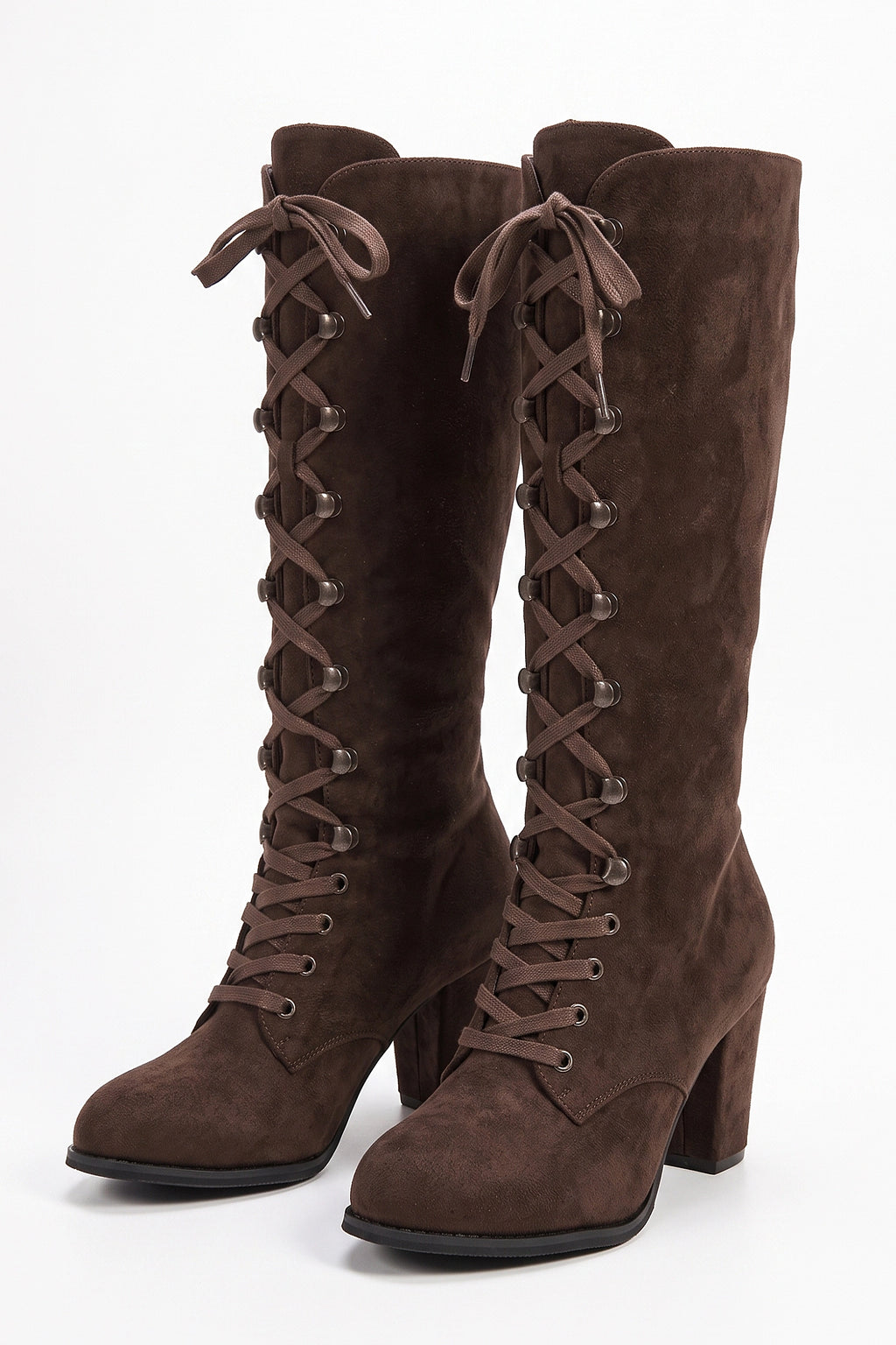 Women's Winter Lace Up Suede Warm Knee High Boots