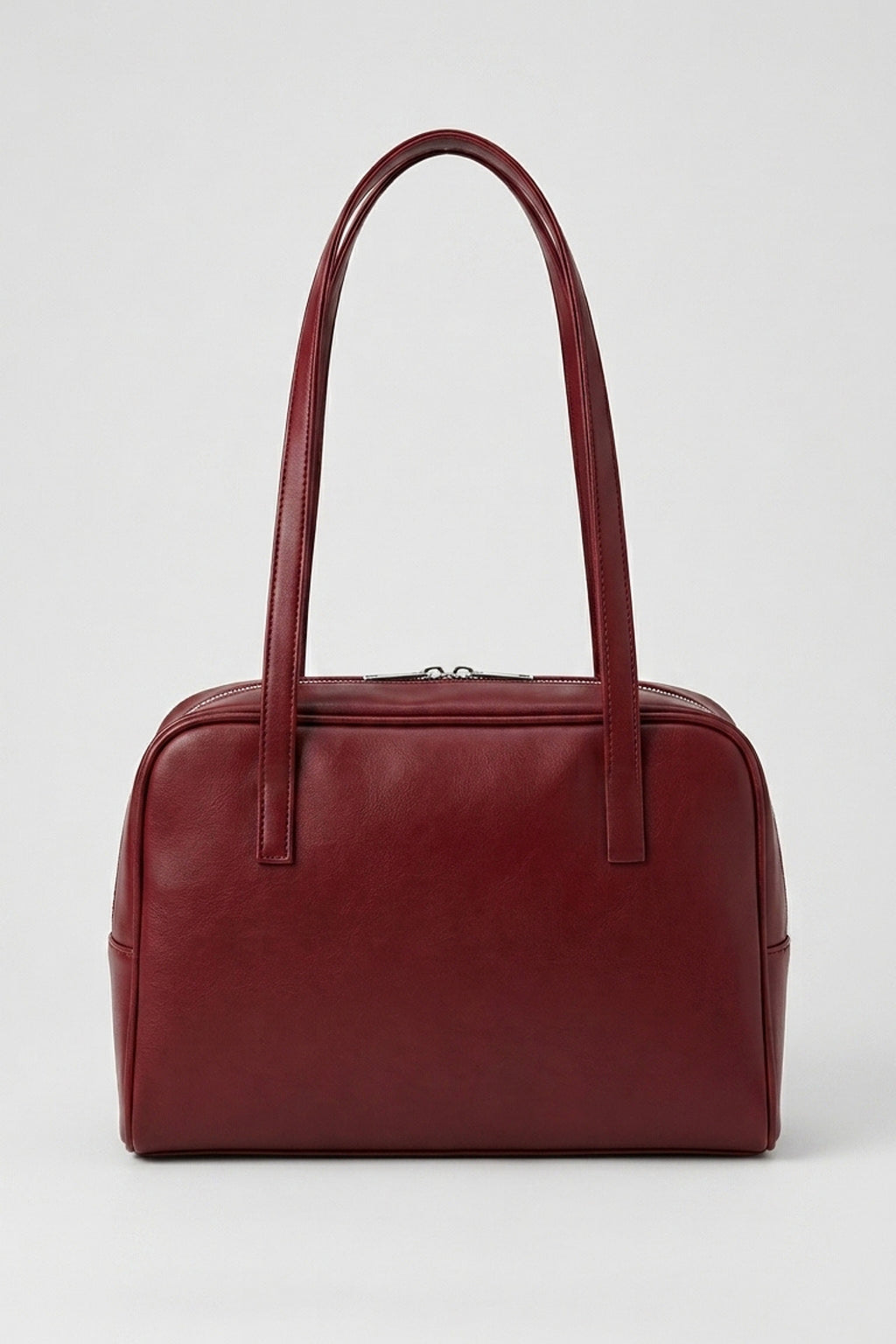 Women's Spacious Leather Shoulder Bag with Double Handle