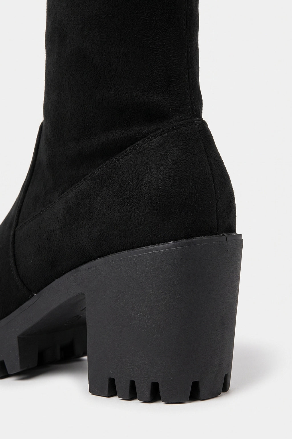 Women’s Winter Chunky Suede Knee High Boots with Drawstring