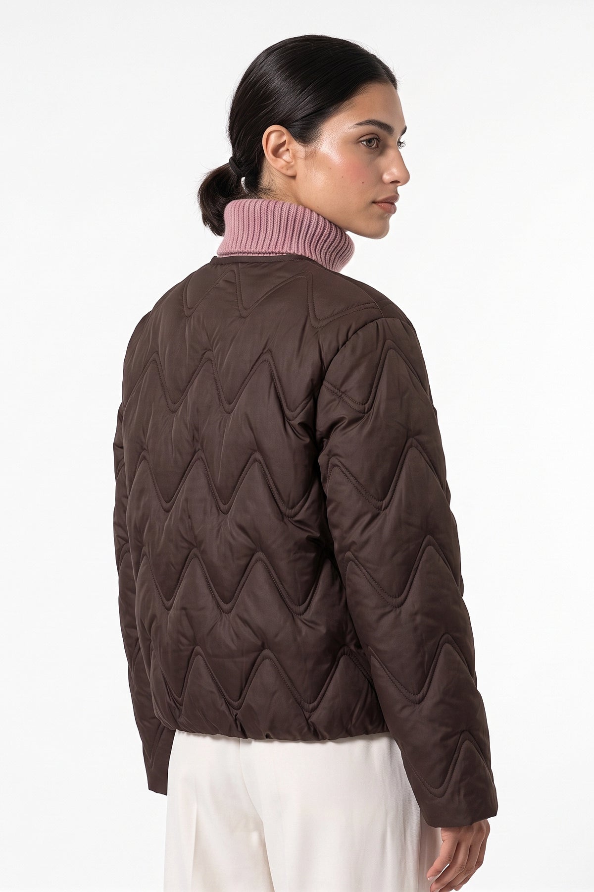 Women's Winter Warm Oversized Wavy Quilted Puffer Jacket