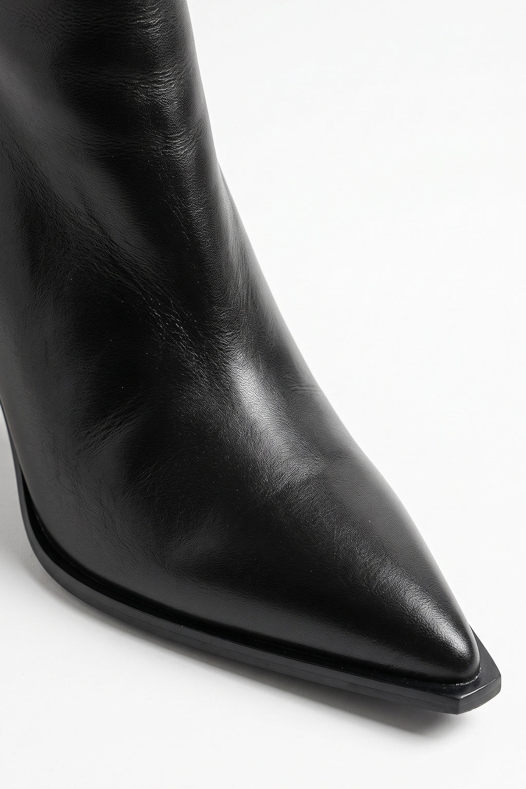 Women's Stylish Leather Ankle Boots Pointed Toe with Flared Block Heel