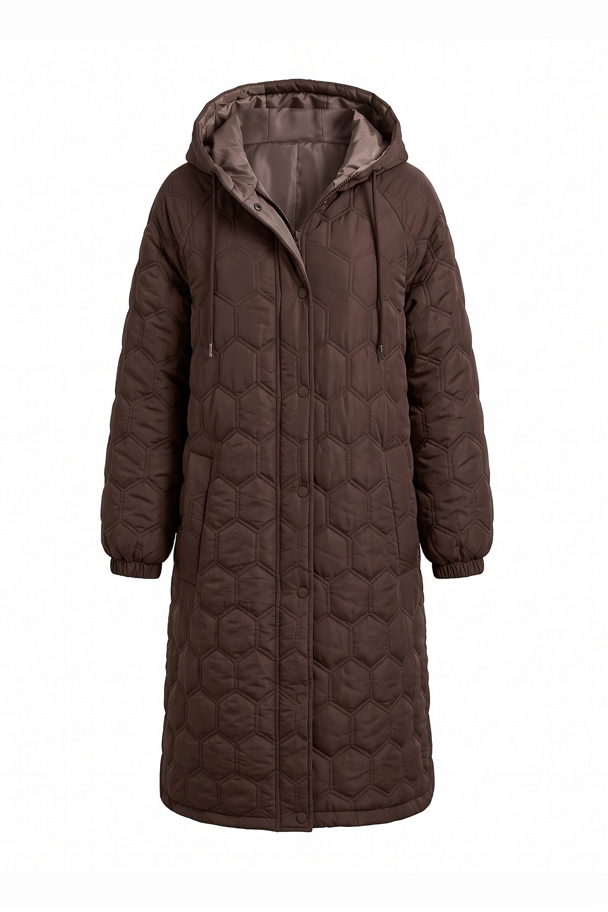 Women's Winter Warm Longline Quilted Coat with Hood