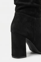 Women’s Winter Suede Slouch Block Heel Knee High Boots