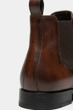 Men’s Easy Wear Leather Chelsea Boots with Low Heel